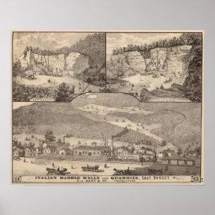 Italienska Marble Mills and Quarries Poster
