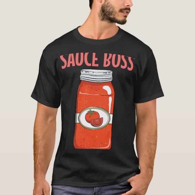Italienska Marinara Spaghetti Sauce Chef T Shirt (Framsida)