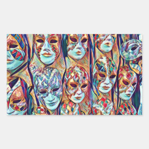 Italienska Mask Venice Stickers Rektangulärt Klistermärke