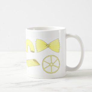 Italienska matlagningsprogrammet Pasta Shapes Maca Kaffemugg