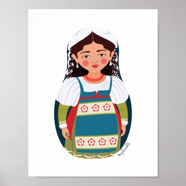Italienska Matryoshka Poster (Framsidan)