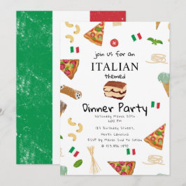 Italienska mattidningen Pizza & Pasta Dinner Party Inbjudningar