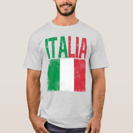 Italienska med italienska flagga nödlidande återse t shirt