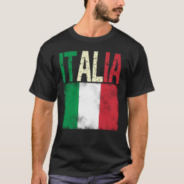 Italienska med italienska flagga nödlidande återse t shirt