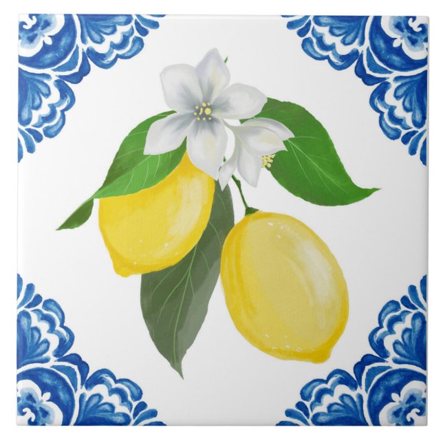 Italienska medelhavsområdet Lemon Kakelplatta (Framsidan)