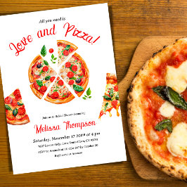 Italienska Möhippan Kärlek & Pizza Party Slice Inbjudningar