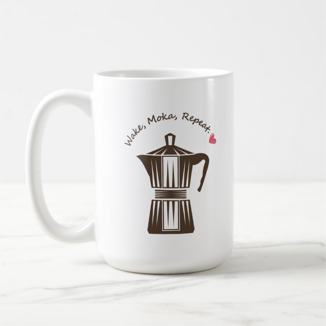Italienska Moka Coffee Pot Kaffemugg (Vänster)