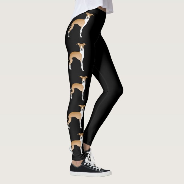 Italienska Mopsvalpar i Tecknad Stil Leggings (Höger)