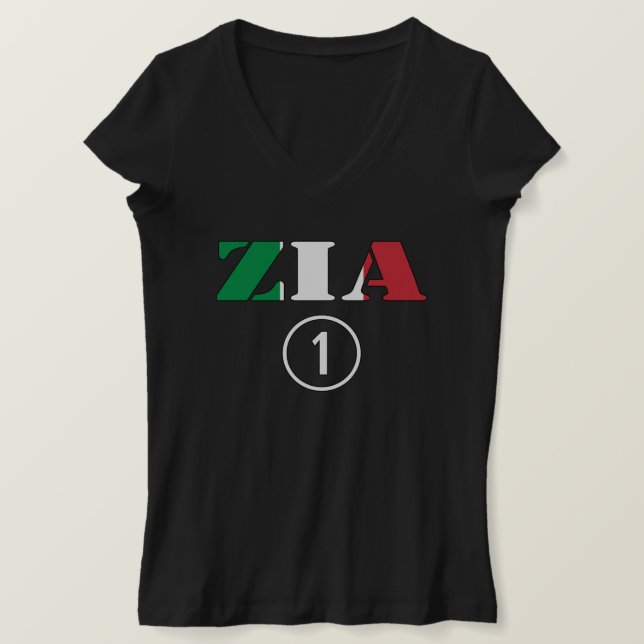 Italienska Moster: Zia Numero Uno T Shirt (Design framsida)