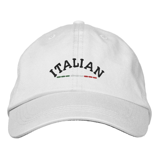 Italienska och Flagga av Italien Broderad Keps (Framsida)