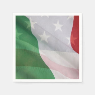 Italienska och USA flagga Pappersservett