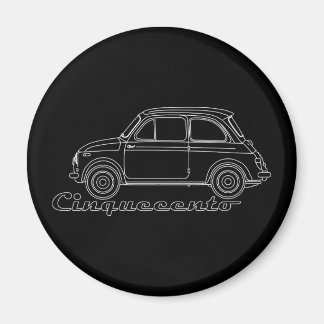 Italienska Oldtimer Fiat Cinquecento 500 cc Bluepr Magnet