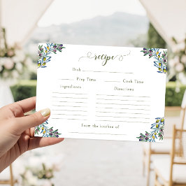 Italienska Olivkvistar Bröllopsfest Receptkort Tilläggskort