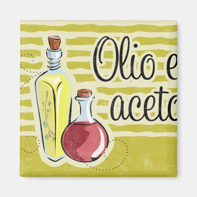 Italienska olje- och vinegar Kitchen Magnet (Framsidan)