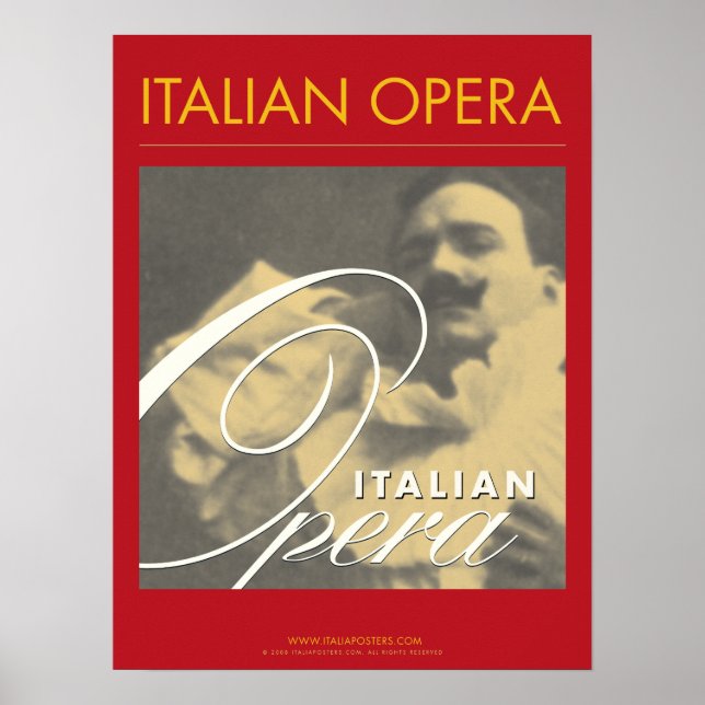 Italienska opera Enrico Caruso Poster (Framsidan)