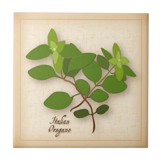 Italienska Oregano Herb Kakelplatta (Framsidan)