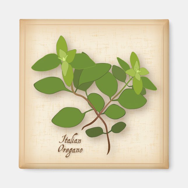 Italienska Oregano Herb Magnet (Framsidan)