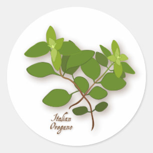 Italienska Oregano Round Sticker Runt Klistermärke