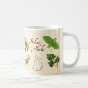 Italienska Örter, Basil, Oregano, Parsley, Vitlök Kaffemugg