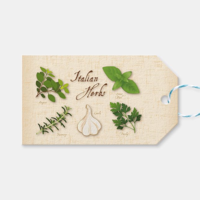 Italienska Örter Gift-Märkre Presentetikett (Framsidan (Horisontell))