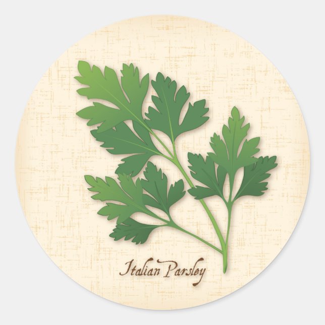 Italienska parsley Round Sticker Runt Klistermärke (Framsida)