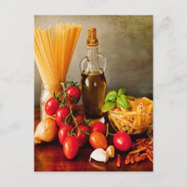 Italienska pasta arrabbiata vykort