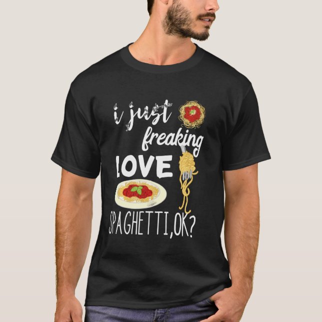 Italienska Pasta Noodle I Freaking Kärlek Spaghett T Shirt (Framsida)