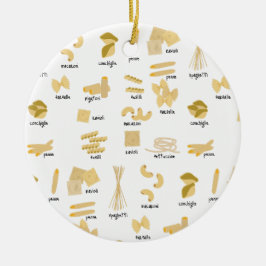 Italienska pasta Shapes & Namn Mönster Julgransprydnad Keramik