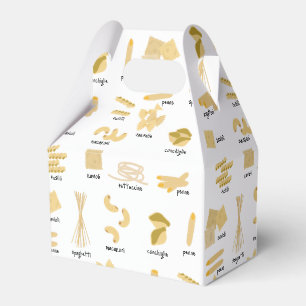 Italienska pasta Shapes & Namn Mönster Presentaskar