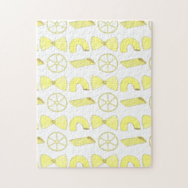 Italienska pasta Shapes Penne Bowtie Elbow Macaron Pussel (Vertikal)