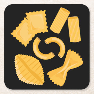 Italienska Pasta Underlägg Papper Kvadrat