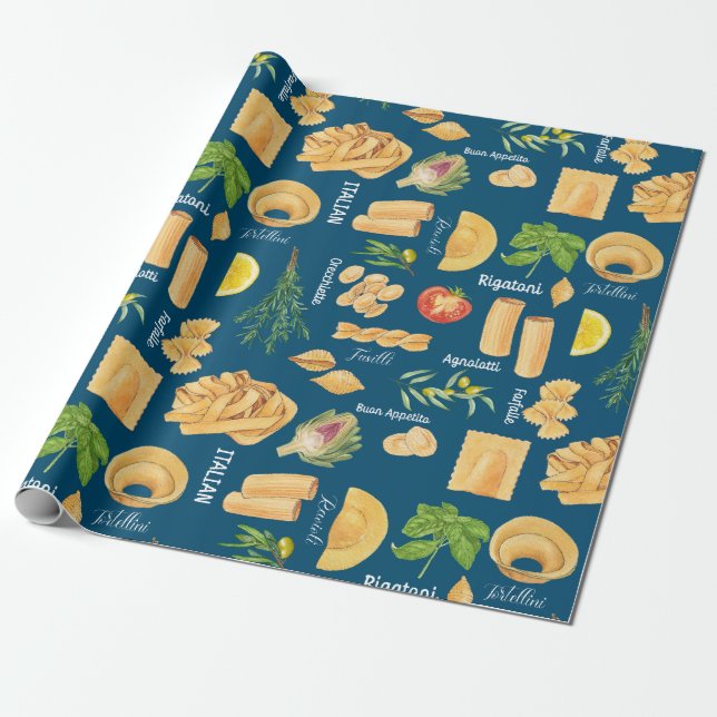 Italienska Pasta Wrapping Papper Presentpapper (Utrullad)