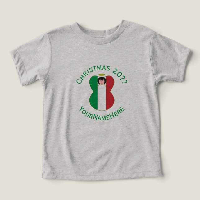 Italienska Personligen för julgranar, Flagga för k T Shirt (Design Framsida)