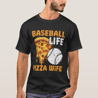 Italienska pizza Baseball Player Baseball Älskare- T Shirt