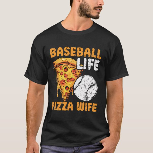 Italienska pizza Baseball Player Baseball Älskare- T Shirt (Framsida)