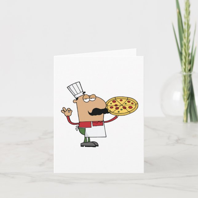 Italienska Pizza Chef Kort (Framsida)
