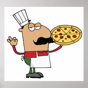 Italienska Pizza Chef Poster