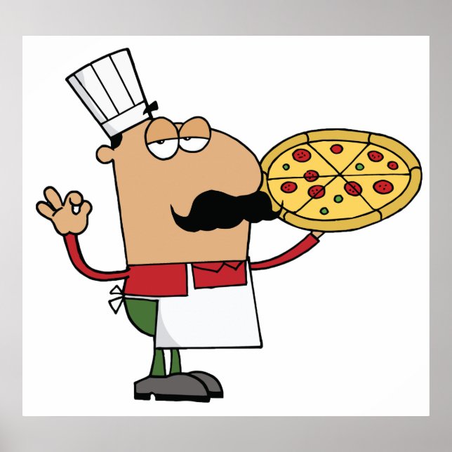 Italienska Pizza Chef Poster (Framsidan)