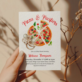 Italienska Pizza och Paciables Baby Shower Party Inbjudningar