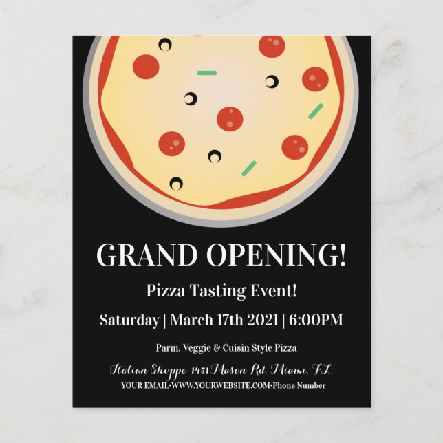 Italienska Pizza Restaurant Event Grand Open Flygblad (Framsidan)