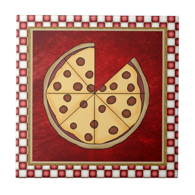 Italienska Pizza Tile Kakelplatta (Framsidan)