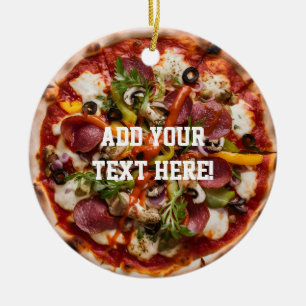 Italienska Pizzeria Pizza Kitchen Lägg till din te Julgransprydnad Keramik