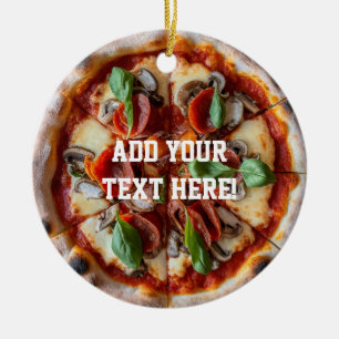 Italienska Pizzeria Pizza Kitchen Lägg till din te Julgransprydnad Keramik