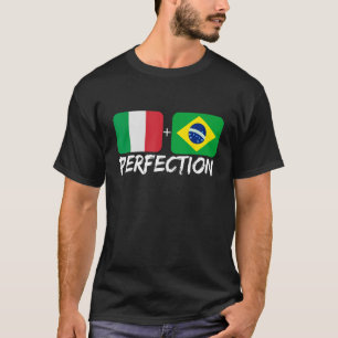 Italienska plus brasilianska Flagga för kulturarv T Shirt
