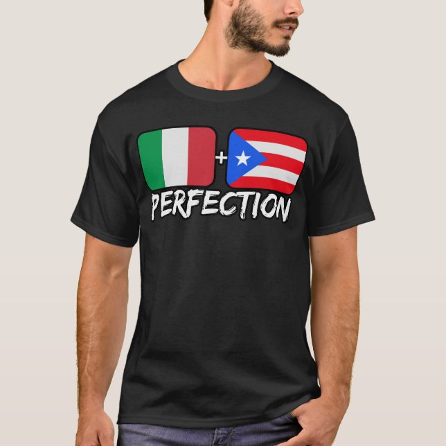 Italienska plus Puerto Rican Perfection Mix DNA He T Shirt (Framsida)