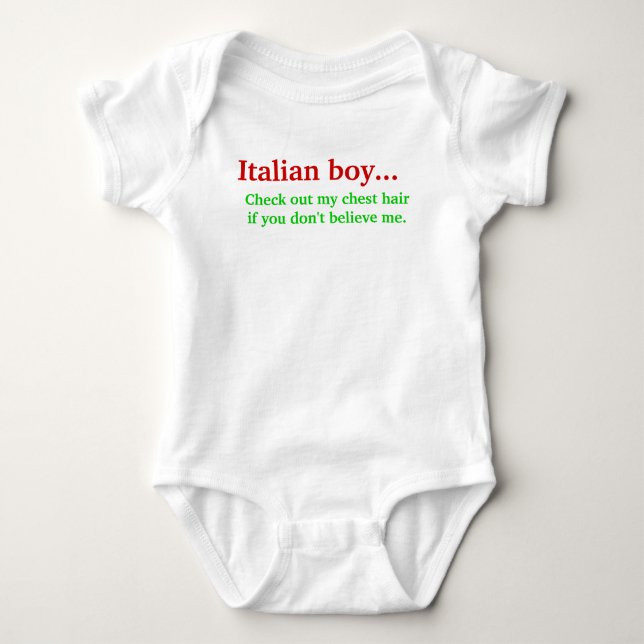 Italienska pojken... Kolla mitt brösthår om du... Tee (Framsida)
