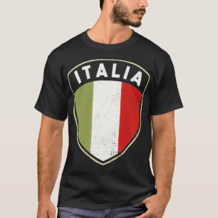Italienska Pridet Italia Flagga Shield T Shirt