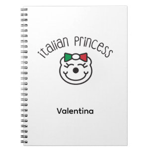 Italienska prinsessan - Cute Hand-Drawn Bear Anteckningsbok