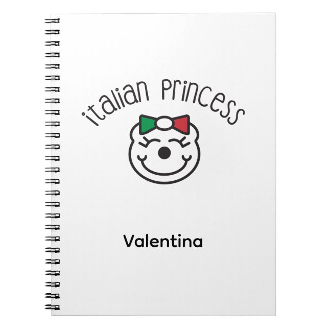 Italienska prinsessan - Cute Hand-Drawn Bear Anteckningsbok (Framsidan)
