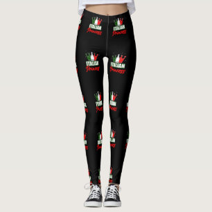 Italienska prinsessan Italien Flagga Krona Leggings